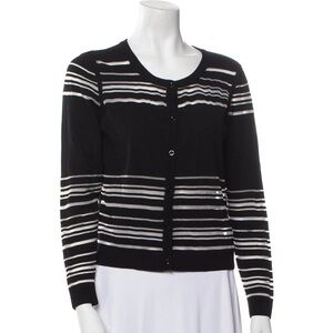 NWT! Milly invisible stripe black cardigan petite